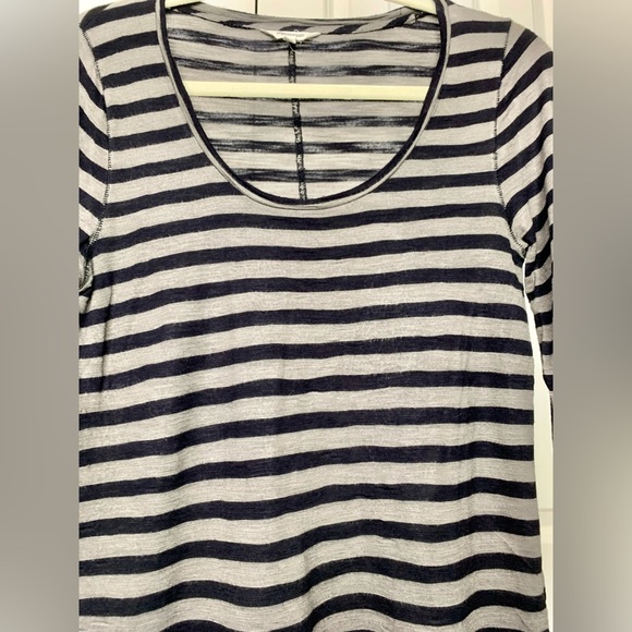 MADEWELL BLACK GRAY striped shirt - Picture 2 of 4